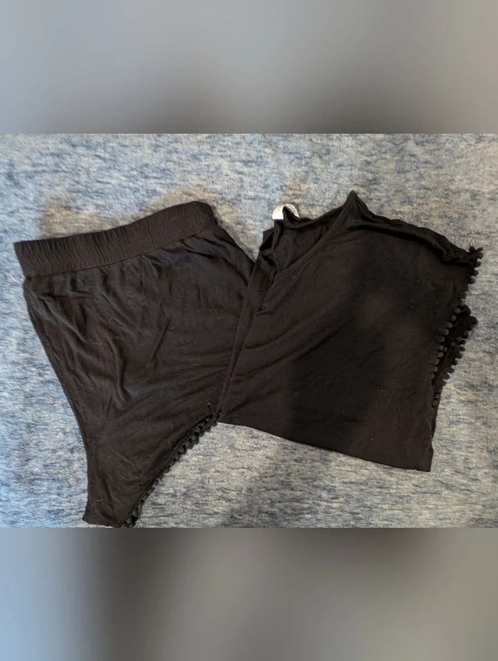 Mae Large Black Two-Piece Lounge Set - Scoop Tank & Elastic Waist Shorts